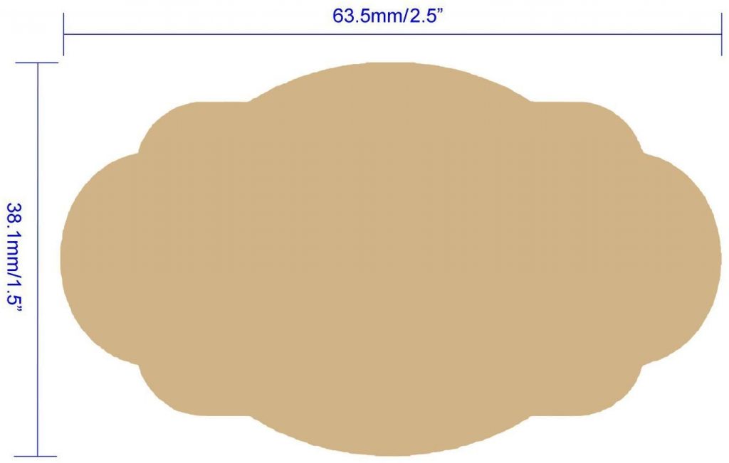 MrLabel 38.1 x 63.5 mm Brown Scallop Oval Kraft Labels for Inkjet