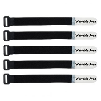 10PCS/20PCS Hook and Loop Reusable Cable Ties 20x 200mm Long with Buckle Black 