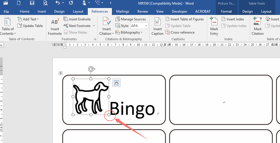 moving shapes in word for mac