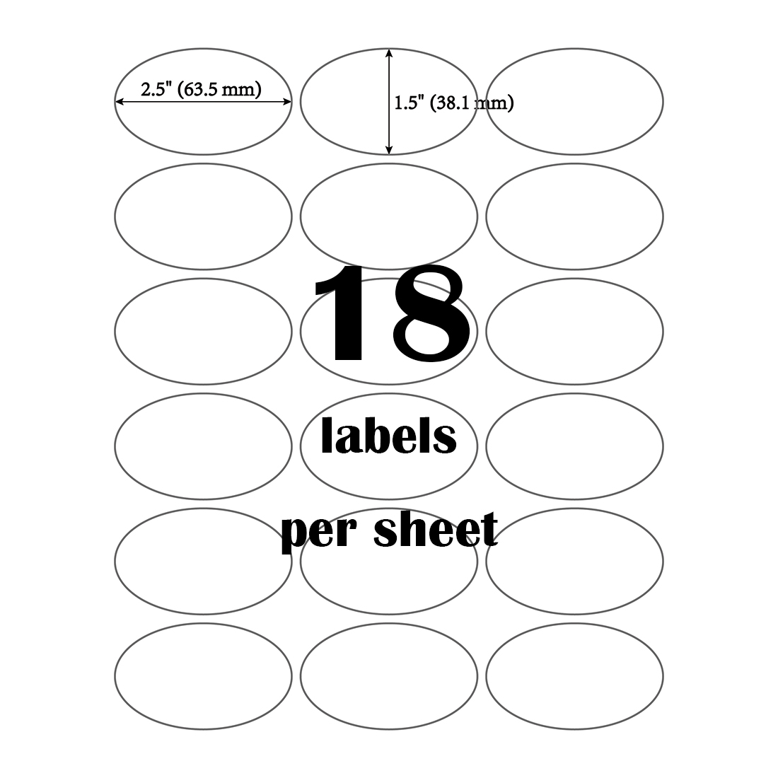 MrLabel 1.5″ x 2.5″ Glossy Crystal Clear Oval Labels Waterproof and