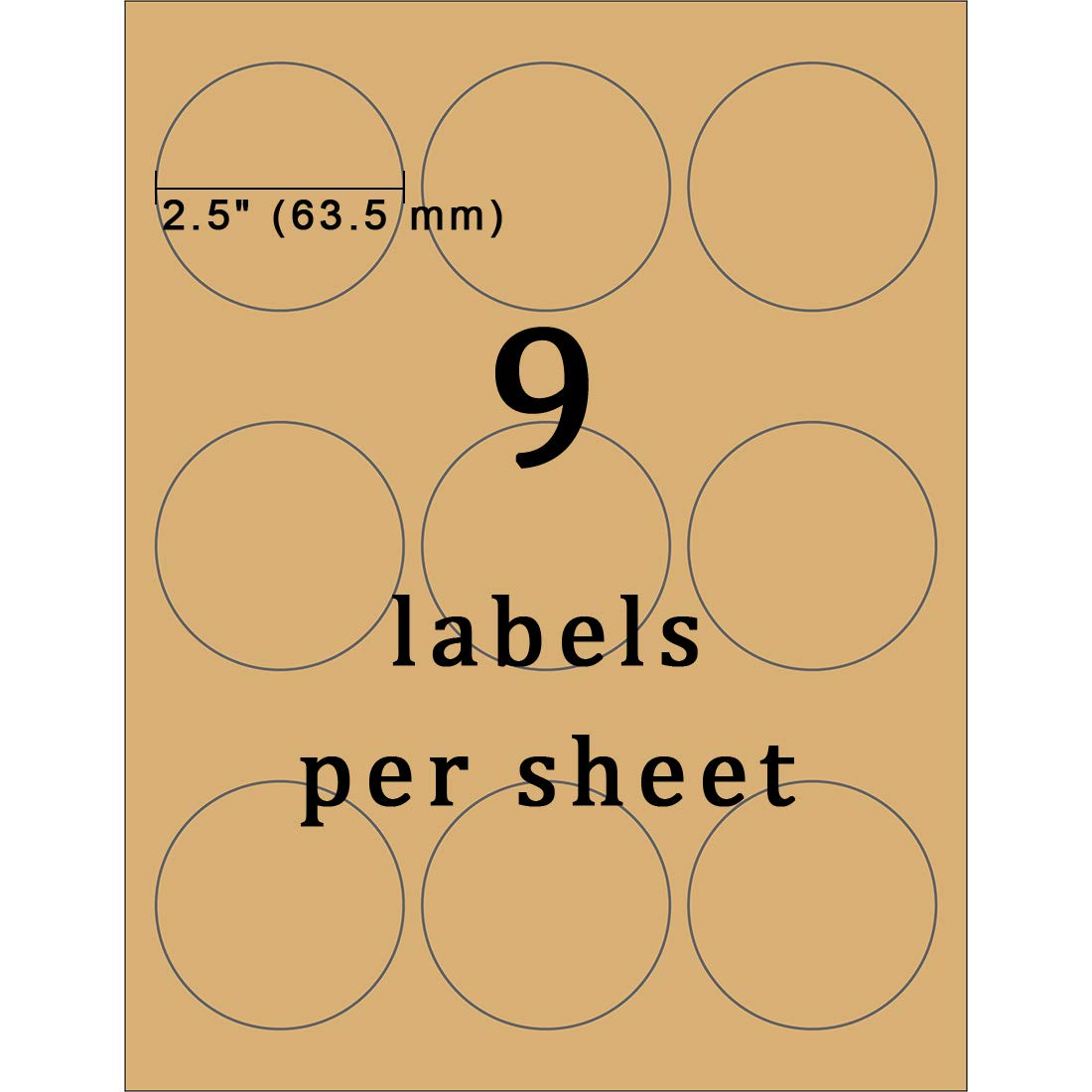 Mr-Label 2.5″ Round Kraft Brown Labels – Circle Labels for Inkjet 