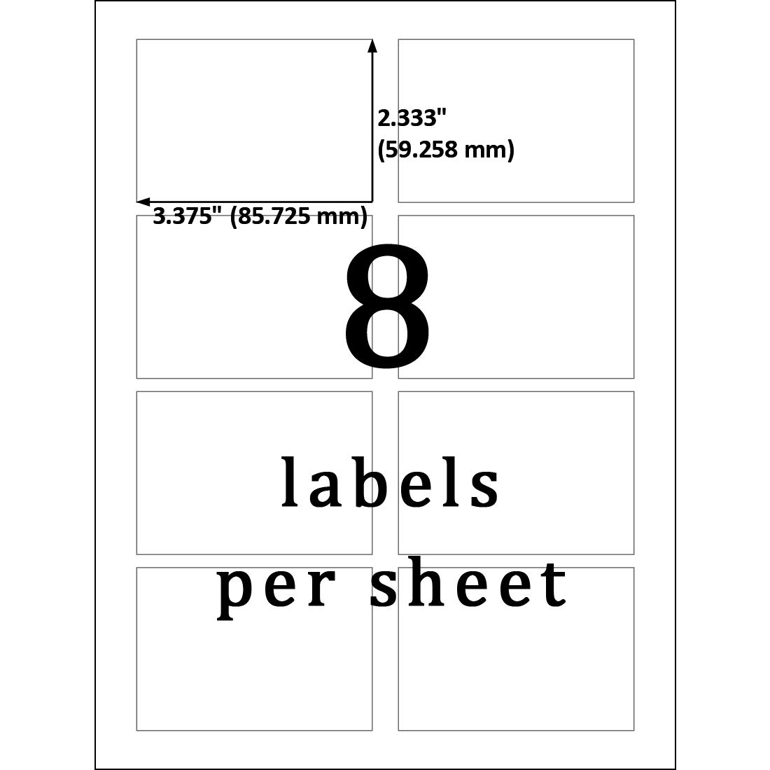 Mr-Label 221-21/21″ x 21-21/21″ Matte White Name Badges – Personalized With 8 X 3 Label Template