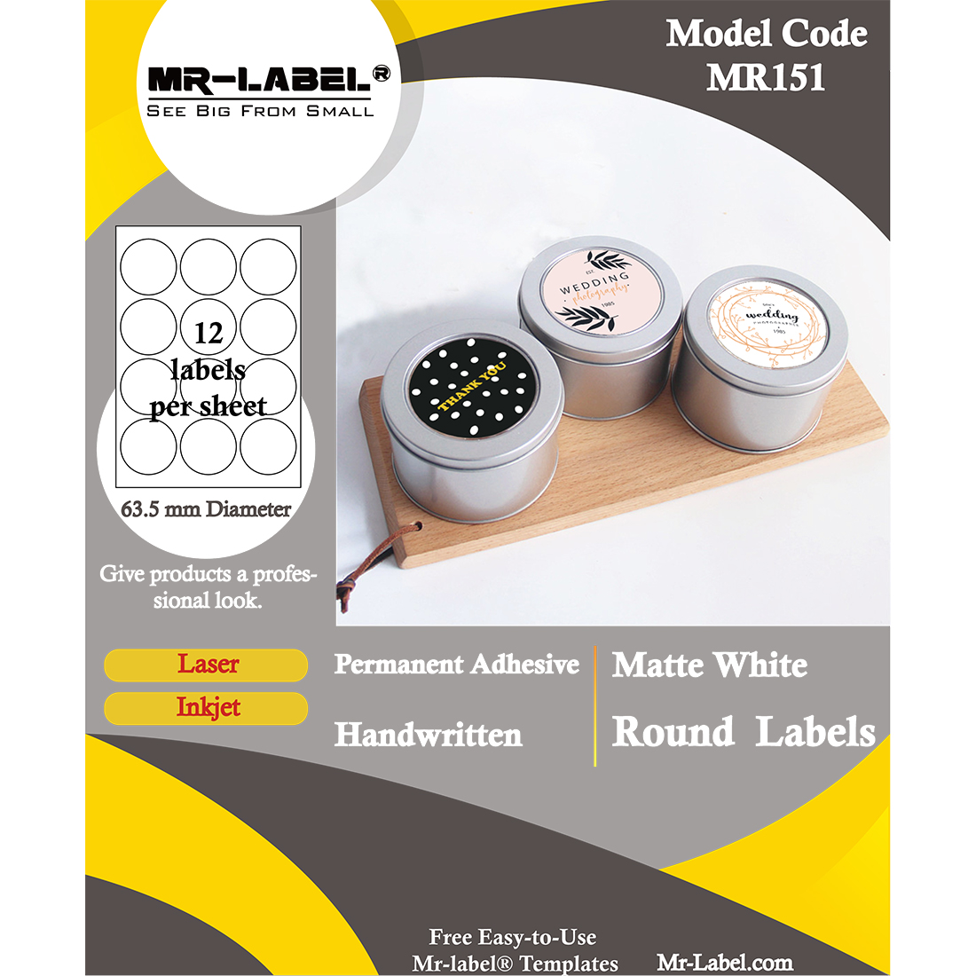 Universal Labels Round Diameter 24 MM 7000 Adhesive circular stickers Self-Adhesive 100 Sheets A4 24 MM Round