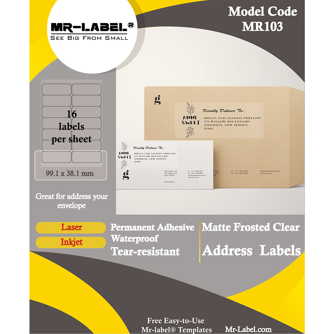 Free labels template 14 per sheet