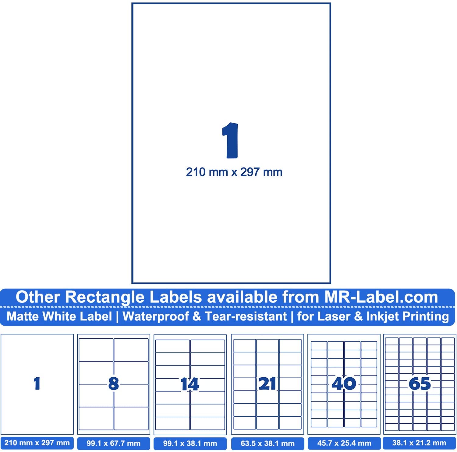 21 Labels per Sheet Self Adhesive Sticky A4 Address Labels Inkjet Laser Printer 