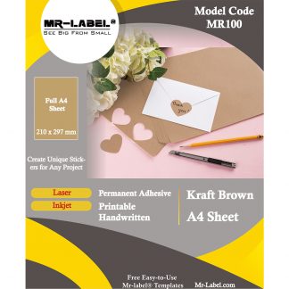  Mr-Label 1”×8” Printable Natural Kraft Brown Wrap Label -  Cigar Band Label - for Handmade Lotion Bars Bath Bombs