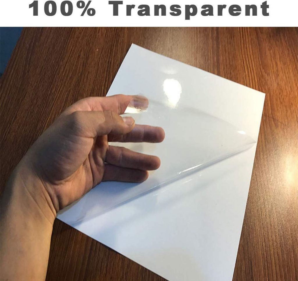 Mr-Label Glossy Clear Full US Letter Sheet Labels for Inkjet and Laser ...
