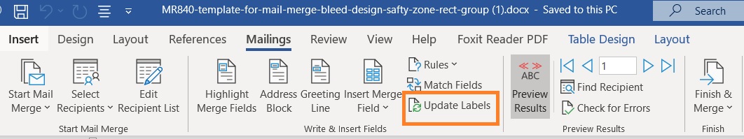 how to do a mail merge from excel for labels