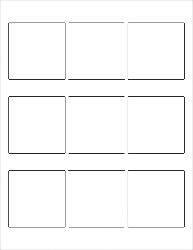 2.5 x 2.5 Square Waterproof Labels, Blank, White