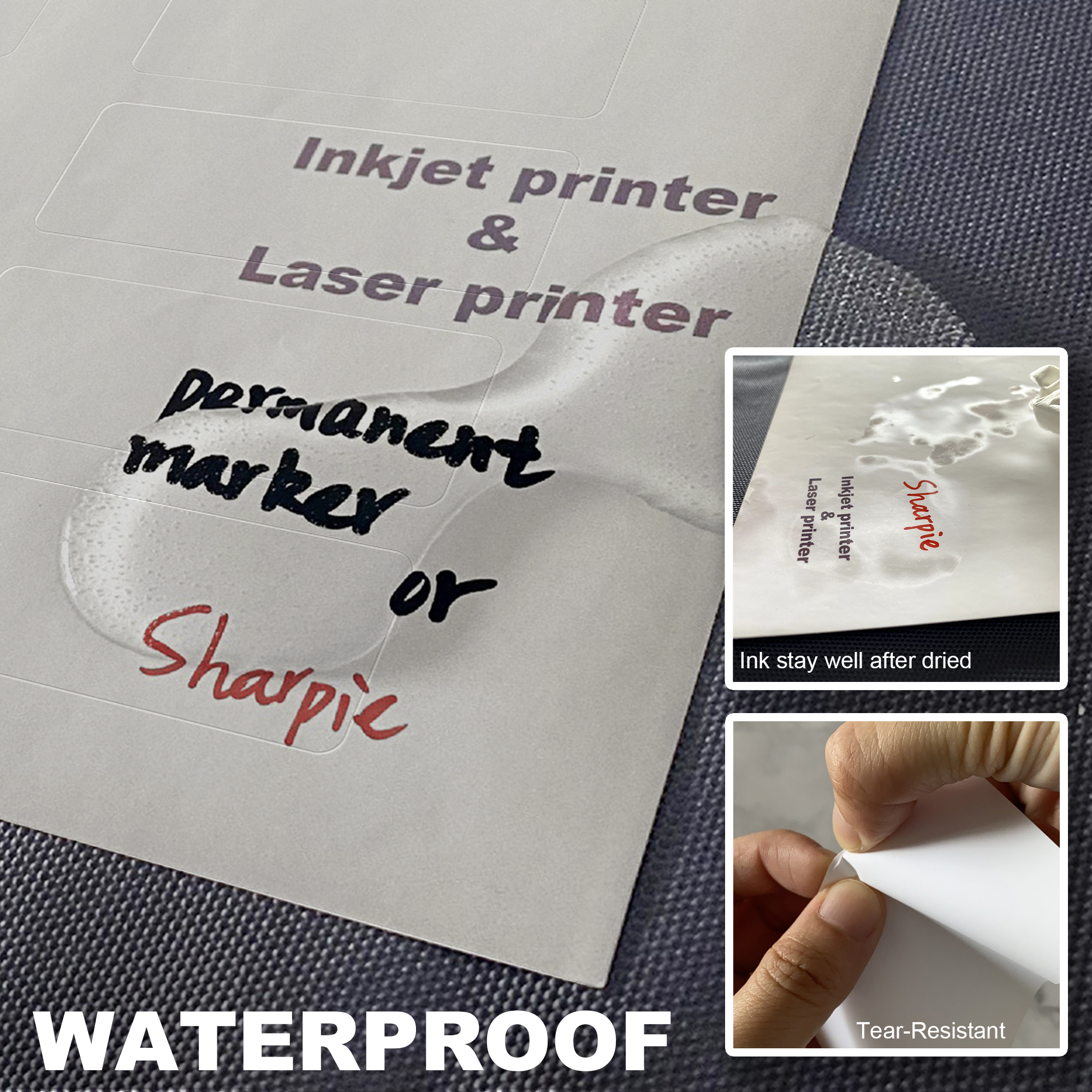 Mr-Label – 1″ x 2-5/8″ Matte White Address Labels – Permanent Adhesive  Mailing Labels – Waterproof and Tear-Resistant Labels for Inkjet & Laser  Printer & Handwritten – MR-LABEL