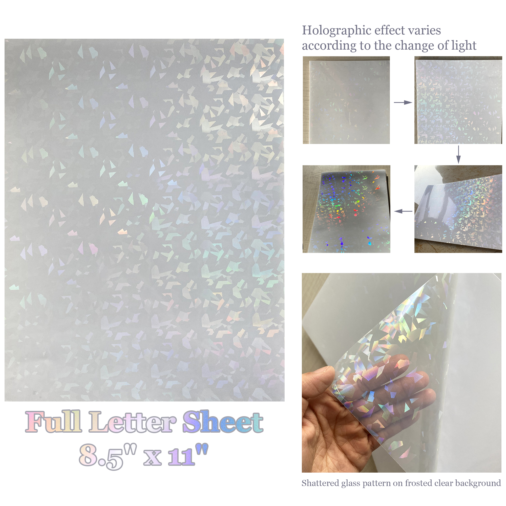 Transparent Holographic Fabric Per 1/2 Yard, Transparent Vinyl