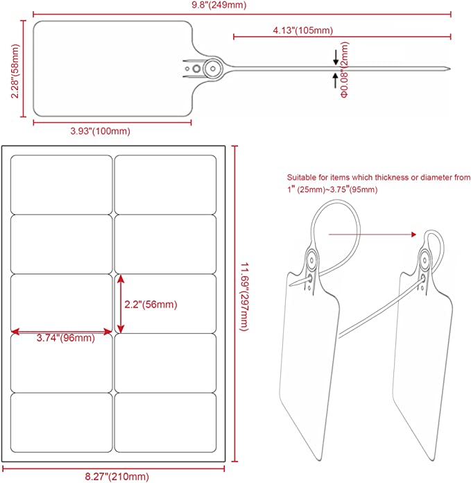 Mr-Label etiquetas autoadhesivas para cables - Impermeable | Resistente a  rasgaduras | Duraderas - con herramienta para impresión en línea - para