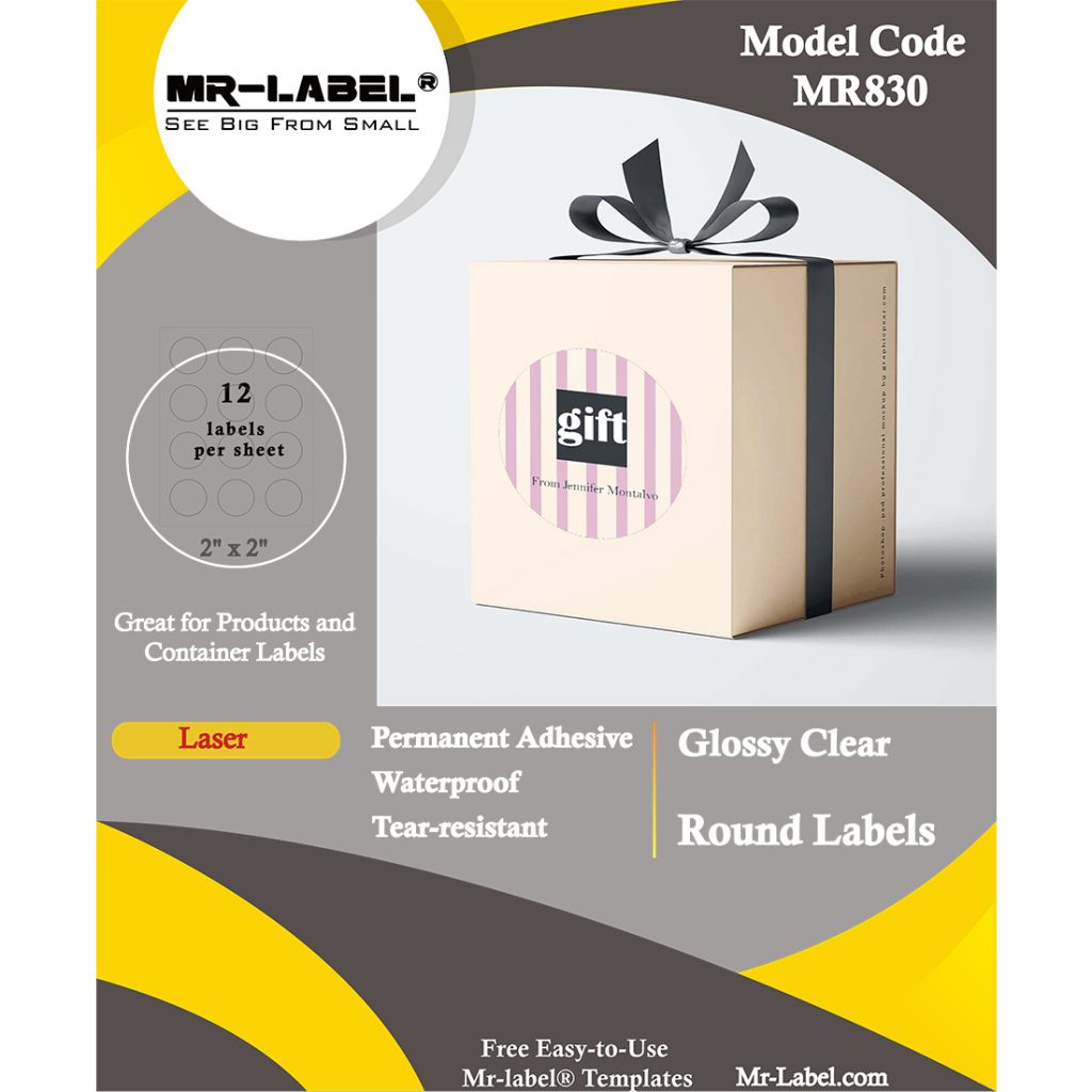 Mr-Label 2″ Glossy Crystal Clear Round Labels – Waterproof and Tear ...