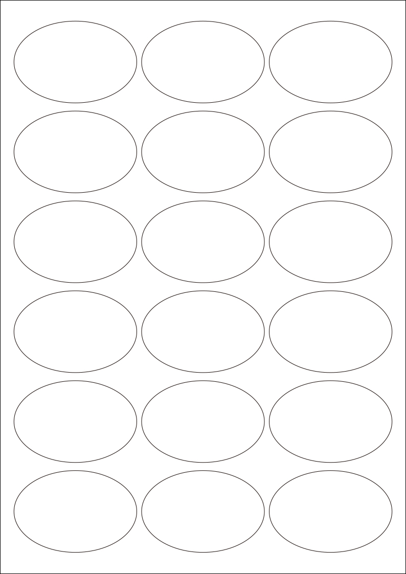 MR116 – 63.5 x 42.33 mm – A4 Sheet – 18 Oval Labels – MR-LABEL