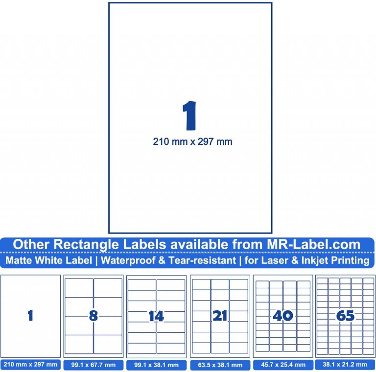 Mr-Label Full A4 Sheet Matte White Labels – Outdoor Label | Shipping ...